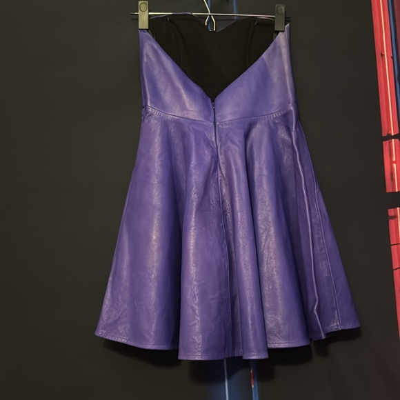 BOULEE Vegan Leather Hailey Mini Dress — Midnight - Picture 3 of 8